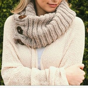 Woman's button Infinity brown scarf